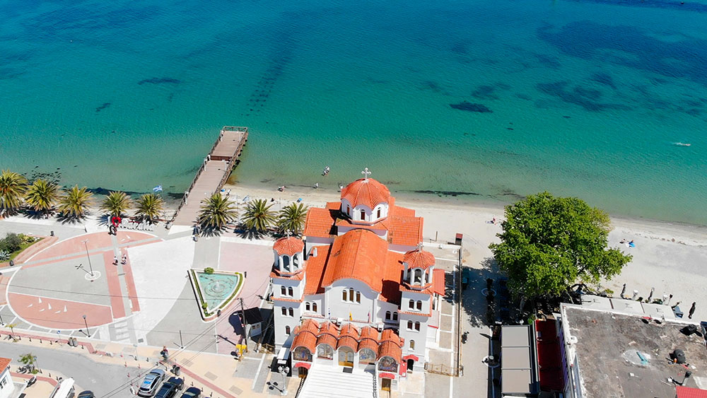 Paralia Katerinis aerial view